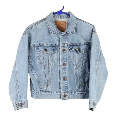Age 12-14 White tab Levis Cropped Denim Jacket - Medium Blue Cotton