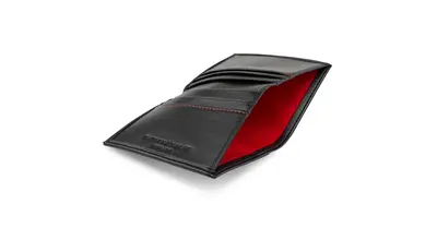 Card Wallet with Notes Pocket in Black