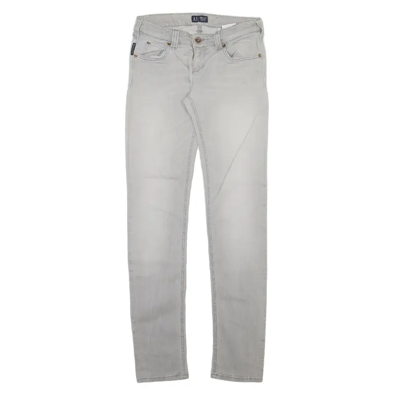ARMANI JEANS Womens Jeans Grey Slim Skinny Stone Wash W26 L32