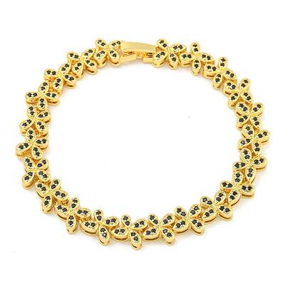 Rack Plating Brass Pave Cubic Zirconia Butterfly Link Bracelets for Women