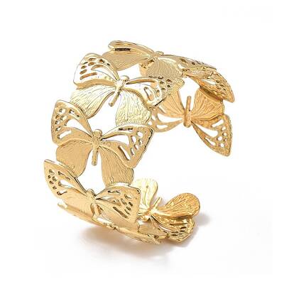 Ion Plating(IP) 304 Stainless Steel Cuff Bangles for Women