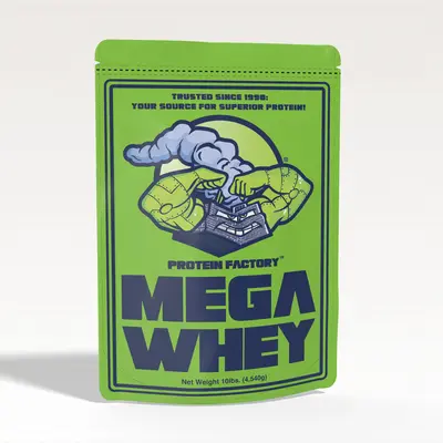 Protein Factory Mega Whey Protein 10 lbs. High-Quality Whey Protein Concentrate for Bodybuilding & Muscle Building No Artific...