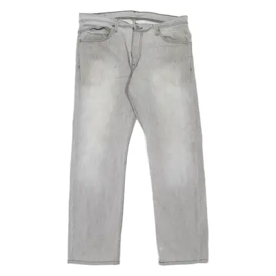 LEVI'S 514 Jeans Mens Grey Slim Straight Stone Wash W34 L30
