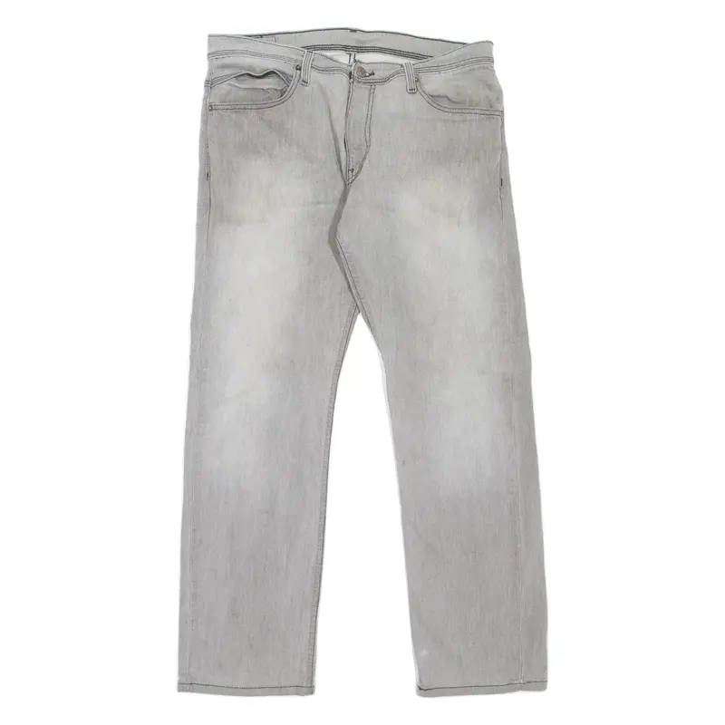 LEVI'S 514 Jeans Mens Grey Slim Straight Stone Wash W34 L30