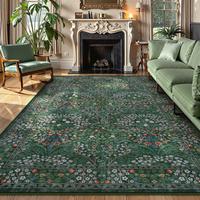 Lahome Floral Area Rugs, Soft Washable Rugs for Living Room Bedroom, Boho Non-Slip Forest Large Throw Carpet for Farmhouse Di...