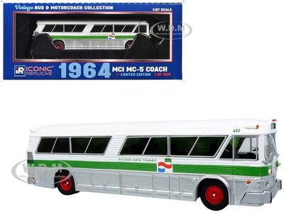1964 MCI MC-5A Coach Bus Golden Gate Transit White with Green Stripes Vintage Bus & Motorcoach Collection Limited Edition...