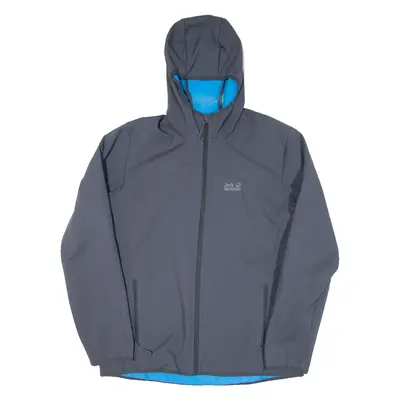 JACK WOLFSKIN Mens Jacket Grey Hooded L