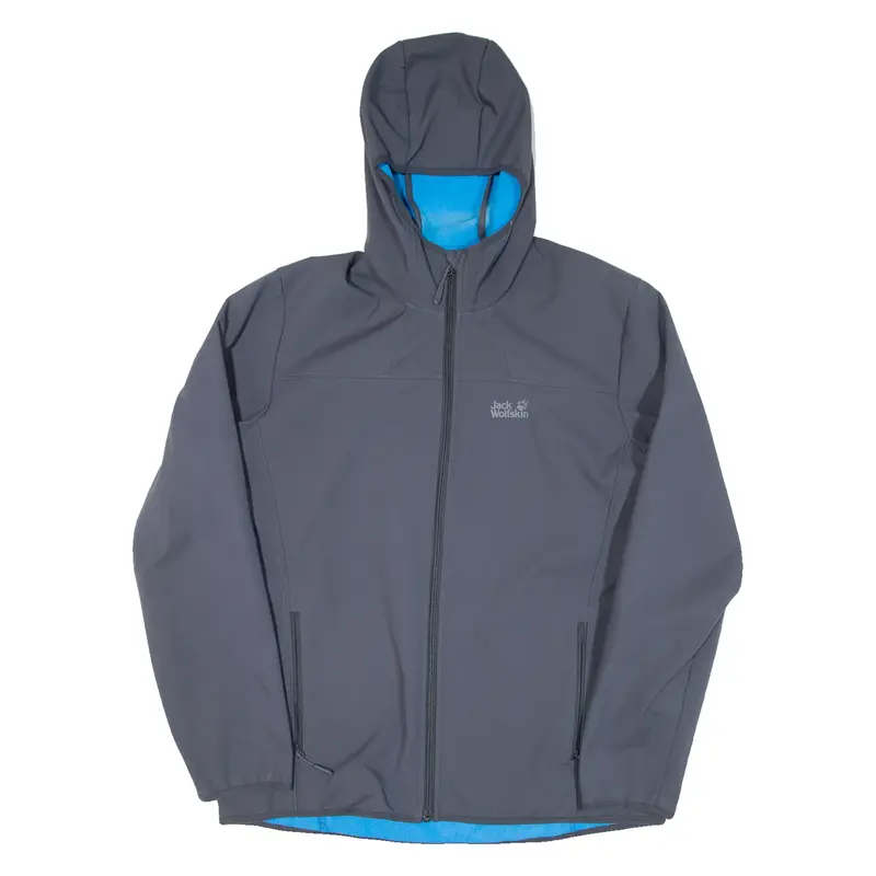 JACK WOLFSKIN Mens Jacket Grey Hooded L