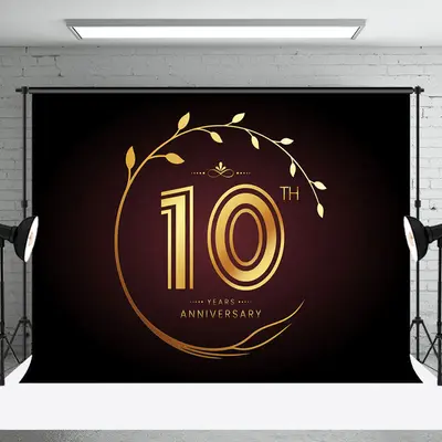 Aperturee Black Gold Plant Ring 10th Year Anniversary Backdrop - Aperturee
