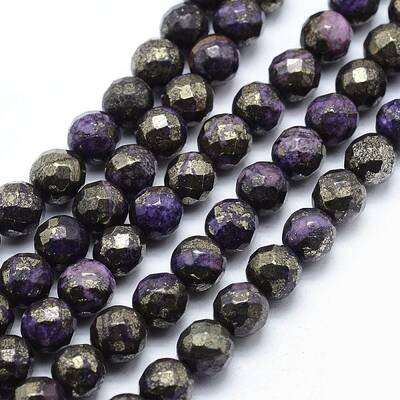 Dyed Natural Pyrite Beads Strands