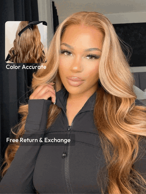 Bye-Bye Knots Wig Pre-Cut 7x5/13x4 Glueless Lace Honey Blonde Body Wave Wig With Bleached Clean Knots