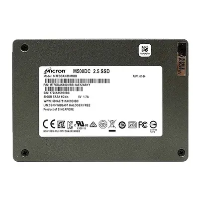 Micron MTFDDAK800MBB-1AE1ZABYY | RealSSD M500DC 800GB Multi-Level Cell SATA 6Gb/s NAND Flash 2.5-Inch Solid State Drive