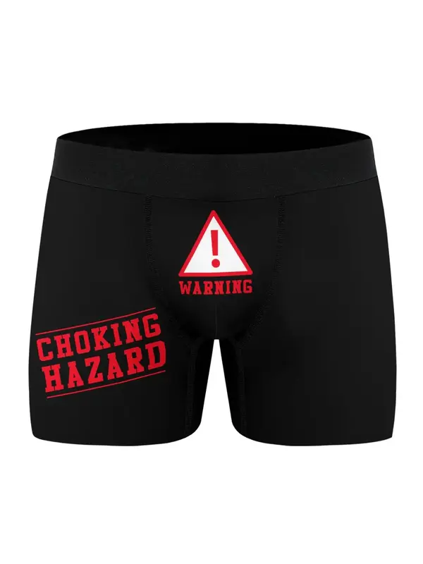 Men's Geometric Letter Print Boxer Brief, Casual Comfy Breathable Underwear for Daily Wear, Men's Underwear for All Seasons