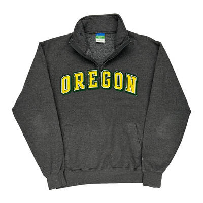 Oregon Champion 1/4 Zip - Large Grey Cotton Blend