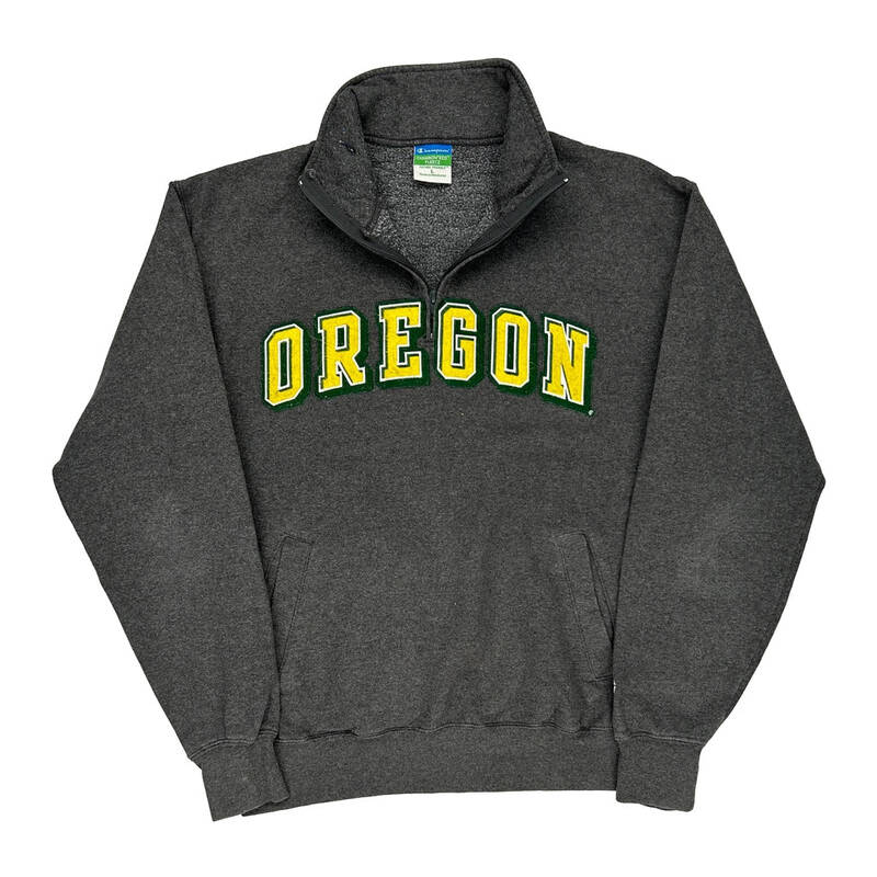 Oregon Champion 1/4 Zip - Large Grey Cotton Blend