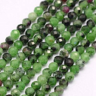 Natural Ruby in Zoisite Beads Strands