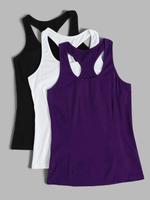 Women's Solid Sports Tank Top, Breathable Comfortable Sports Top, Ladies Sportswear for Indoor Outdoor Wear, Breathable Worko...