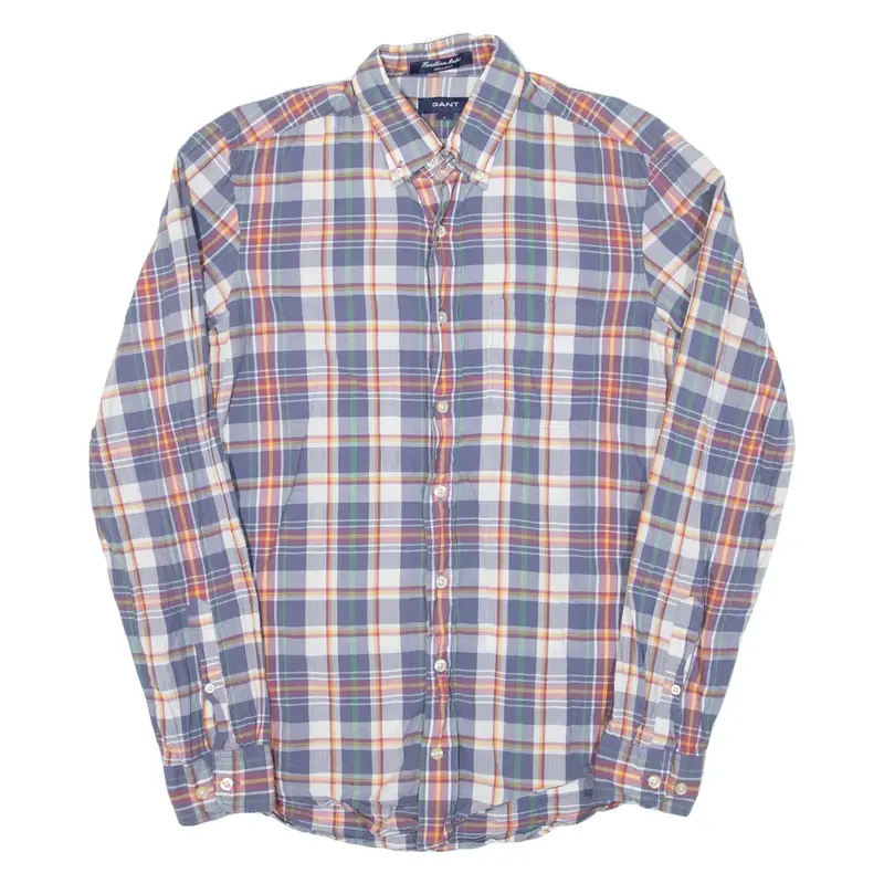 GANT Mens Shirt Blue Check Long Sleeve S