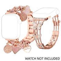 Smart Watch Bands, 2 Counts Stylish Watch Band with Unique Pendants, Replacement Watch Band for iWatch Series, Gift for Wife