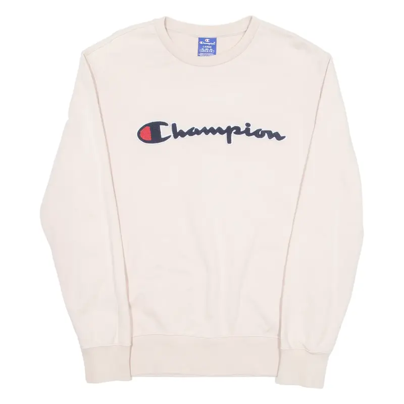 CHAMPION Womens Sweatshirt Pink Crew Neck L