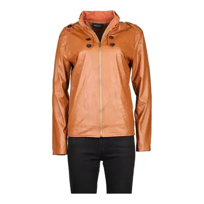 Zhelin Leather Jacket - Large Brown Faux Leather