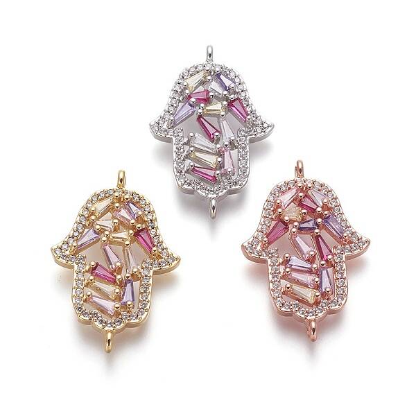 Brass Micro Pave Cubic Zirconia Links