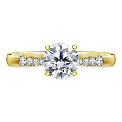 10K Gold 0.5 to 3 CT Round Lab Created Diamond Custom Wedding Ring D Color VVS1-VS1 Clarity 3EX