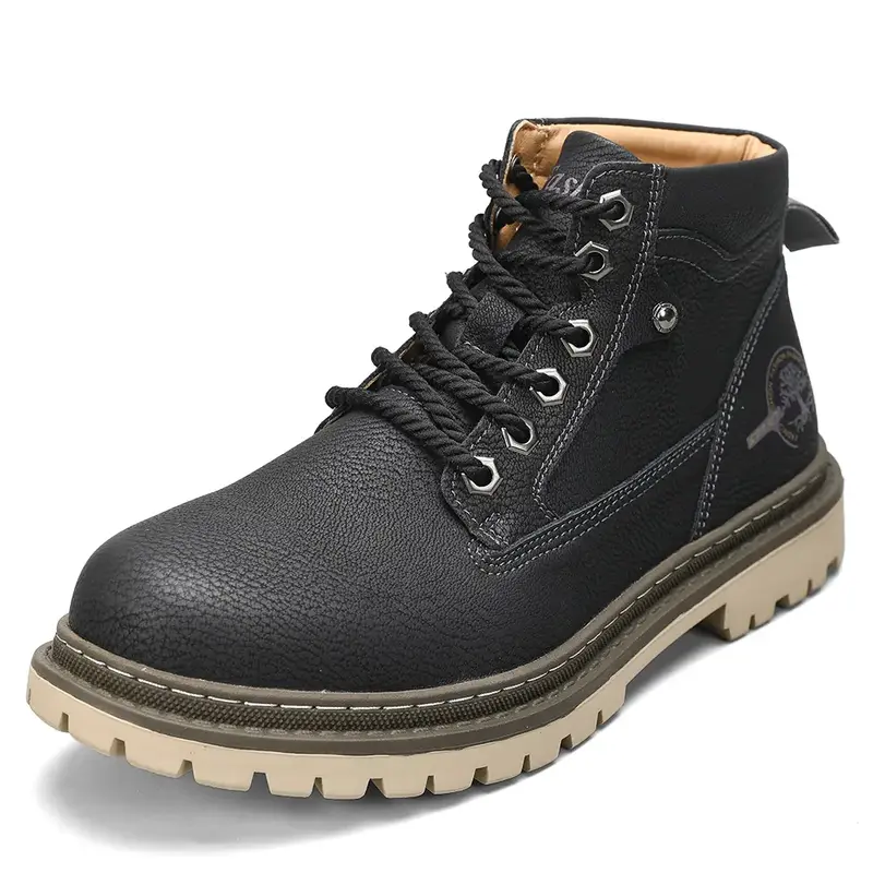 Men's Waterproof Chukka Boots High Top Comfy Leather Casual  Ankle Boots For Men
