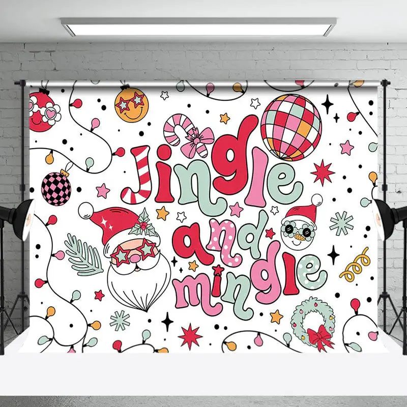 Aperturee White Red Jingle And Mingle Merry Christmas Backdrop | Christmas Photo Backdrop | Christmas Background Photography ...