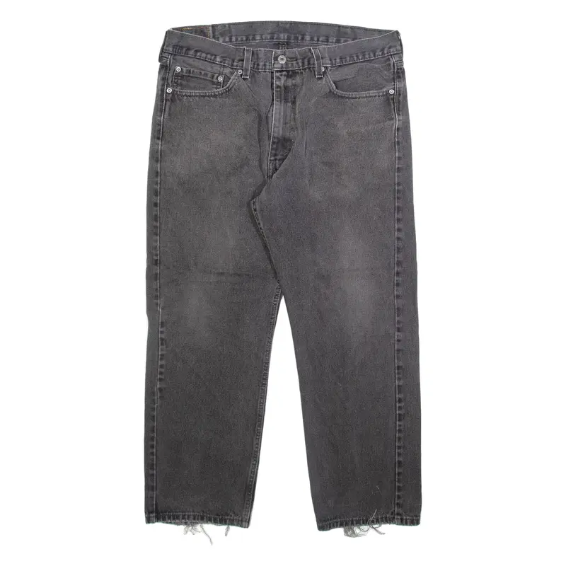 LEVI'S 505 Jeans Mens Grey Regular Straight Stone Wash W38 L29