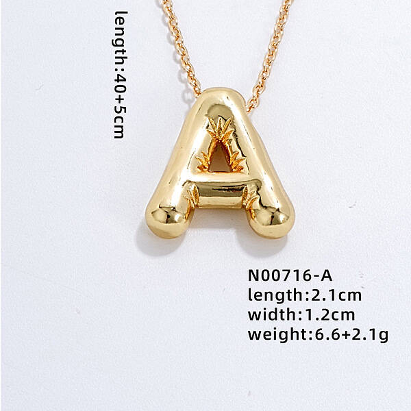 Stainless Steel Party Balloon Letter Pendant Cable Chain Necklaces for Women