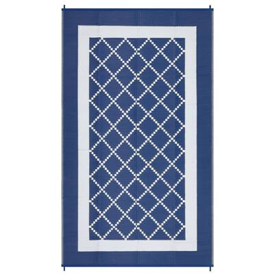 Garvee Outdoor Patio Rug 9x18ft Waterproof Reversible - Modern Diamond Design Plastic Straw Carpet - All-Weather Large Mat fo...