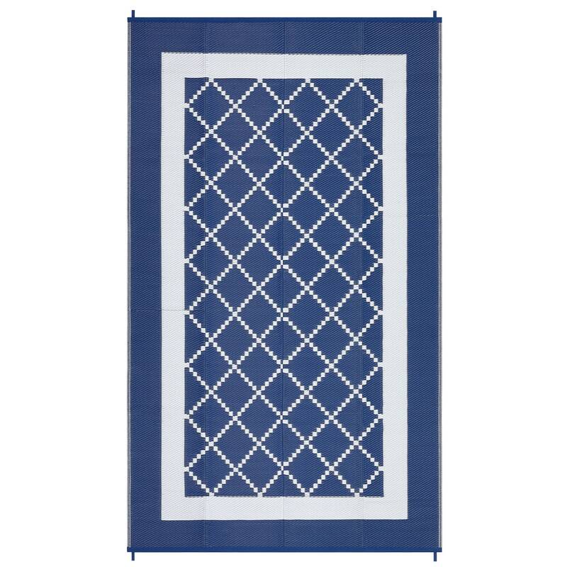 Garvee Outdoor Patio Rug 9x18ft Waterproof Reversible - Modern Diamond Design Plastic Straw Carpet - All-Weather Large Mat fo...