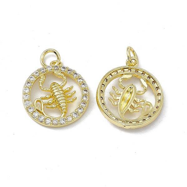 Real 18K Gold Plated Brass Micro Pave Clear Cubic Zirconia Pendants