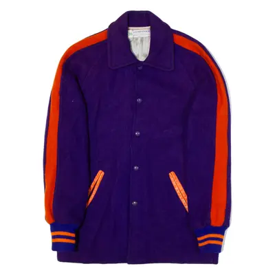 COLUMBIA KNITWEAR Lined Knit Jacket Purple Wool 70s Mens S