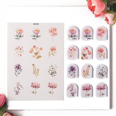 Flower Pattern Polymer Clay Earrings Water Transfer Paper