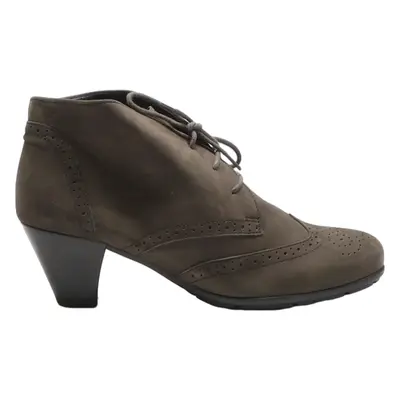 GABOR Brogue Ankle Boots Grey Leather Womens UK 6.5