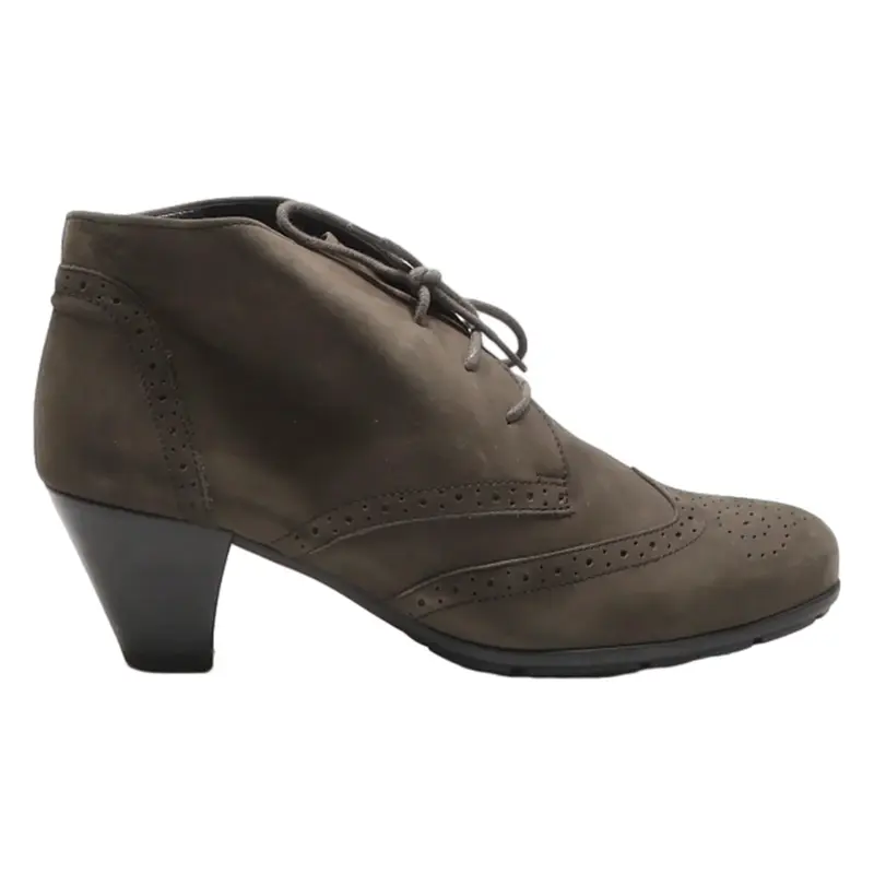GABOR Brogue Ankle Boots Grey Leather Womens UK 6.5