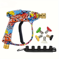 Cool Short Handheld Water Spray Tool, Personalized Graffiti Car Wash Spray Lance, 1/4 inch QuickConnector,with 5 Pressure Was...