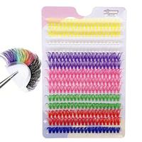 Colorful False Eyelashes, 1 Box D Curling Lash Cluster, Natural Look Eyelash Extensions, Self Grafting Curl Eyelashes, Eye Ma...