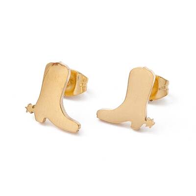 304 Stainless Steel Boot Shape Stud Earrings for Men Women