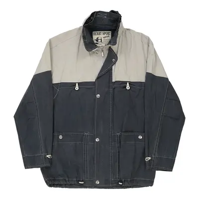 Made in Italy Henry Sport Jacket - Medium Navy Cotton Blend