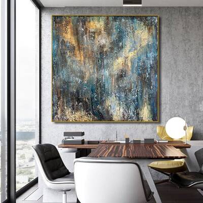 Abstract Gold Paintings On Canvas Gold Leaf Contemporary Art Original Acrylic Painting Rich Textured Hand Painted Art Wall De...