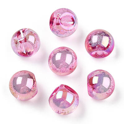 UV Plating Rainbow Iridescent Acrylic Beads
