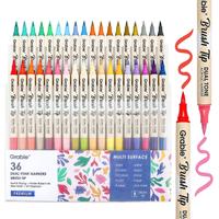 Grabie Dual Tip Acrylic Marker Set Of 36, Paint Pens markers artmarkers acrylic paintmarkers brushpen acrylic pens brushmarke...