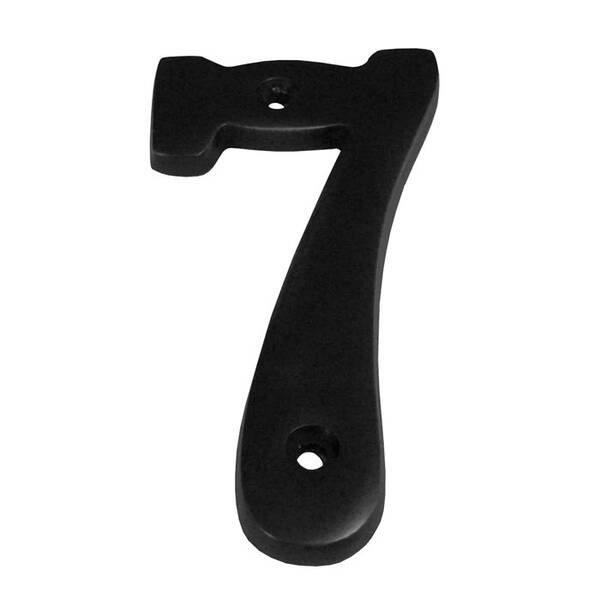 Better Home Products 4 Solid Brass House Number #7, Matte Black