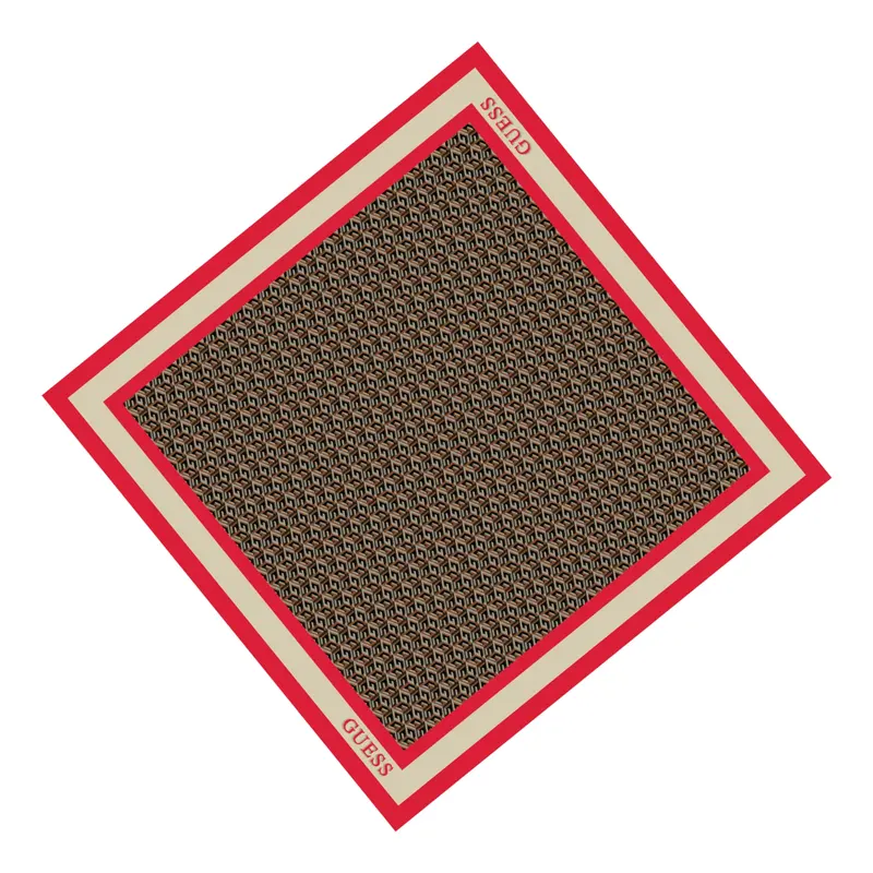 Guess, fabric scarf, red, 90 x 90, for women