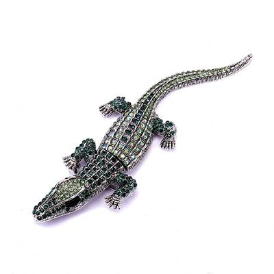 Alloy Rhinestones Alligator Brooches