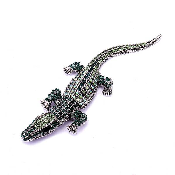 Alloy Rhinestones Alligator Brooches