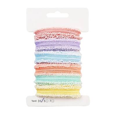 18 Yards 6 Colors Polyester & Polycotton Pleated Ribbons Sets